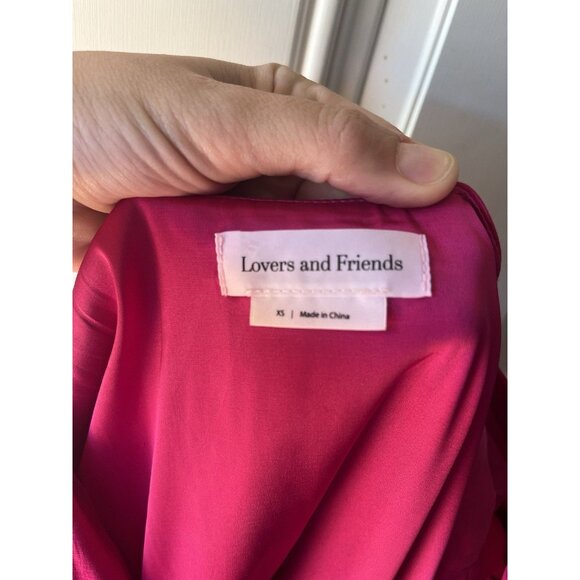 Lovers and Friends Lorenza Mini Dress Fuchsia Pink Long Sleeve V-Neck Size Xs - Picture 8 of 11
